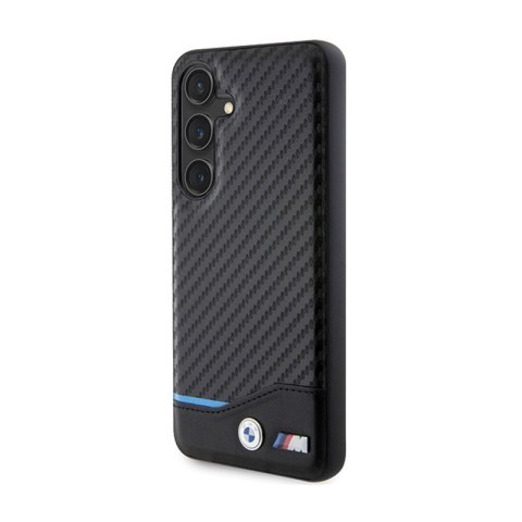 BMW Leather Carbon Blue Line - Etui Samsung Galaxy S24 (czarny)