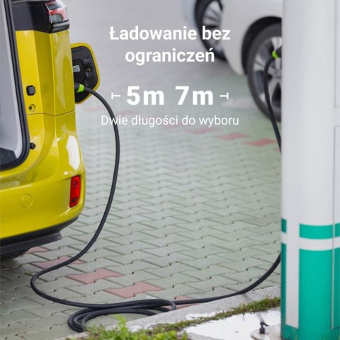 Green Cell - Kabel GC Snap Typ 2 do ładowania EV 11kW 7m 16A do Tesla Model Y / 3 / S / X, Kia EV6, VW ID.4 / ID.5, BMW i4 / iX,