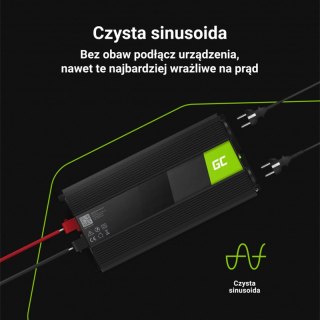 Green Cell - Przetwornica napięcia Inwerter 12V na 230V 3000W/6000W Czysta sinusoida