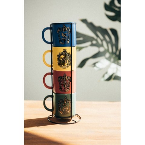 Harry Potter - Zestaw kubków ceramicznych ze stojakiem 300 ml 4 szt. Hogwart Houses