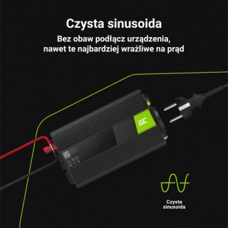 Green Cell - Przetwornica napięcia Inwerter 24V na 230V 1000W/2000W Czysta sinusoida