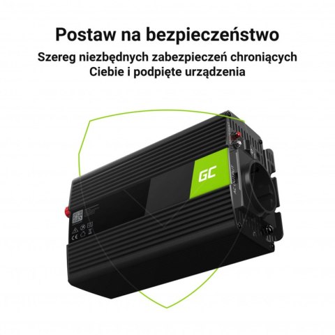 Green Cell - Przetwornica napięcia Inwerter 24V na 230V 1000W/2000W Czysta sinusoida