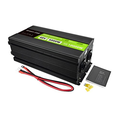 Green Cell - Przetwornica napięcia PowerInverter z wyświetlaczem LCD 48V na 230V 5000W/10000W Czysta sinusoida