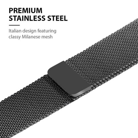 Crong Milano Steel - Pasek ze stali nierdzewnej do Apple Watch 44/45/46/49 mm (grafitowy)