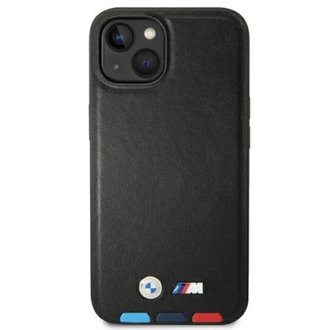 BMW Leather Hot Stamp Tricolor - Etui iPhone 14 (Czarny)