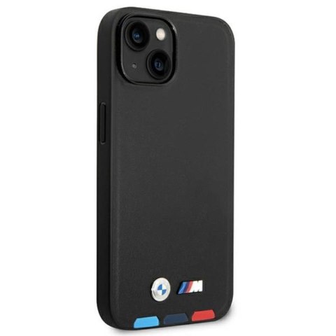 BMW Leather Hot Stamp Tricolor - Etui iPhone 14 (Czarny)