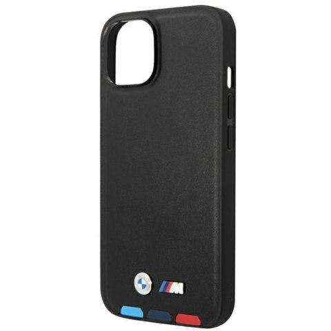 BMW Leather Hot Stamp Tricolor - Etui iPhone 14 (Czarny)