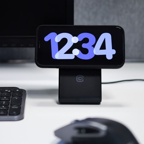 Crong MagSpot Stand - Ładowarka bezprzewodowa 2w1 z MagSafe do iPhone i AirPods (czarny) Crong MagSpot Stand - Ładowarka bezprzewodowa 2w1 z MagSafe do iPhone i AirPods (czarny)
