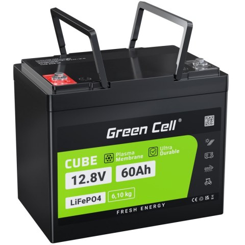 Green Cell - Akumulator LiFePO4 12V 12.8V 60Ah do systemów fotowoltaicznych, kamperów i łódek