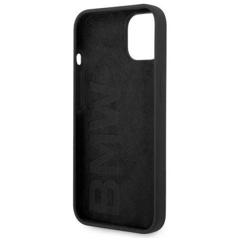 BMW Liquid Silicone Case Metal Logo - Etui iPhone 14 Plus (Czarny)