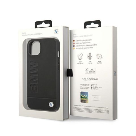 BMW Leather Hot Stamp - Etui iPhone 14 (Czarny)