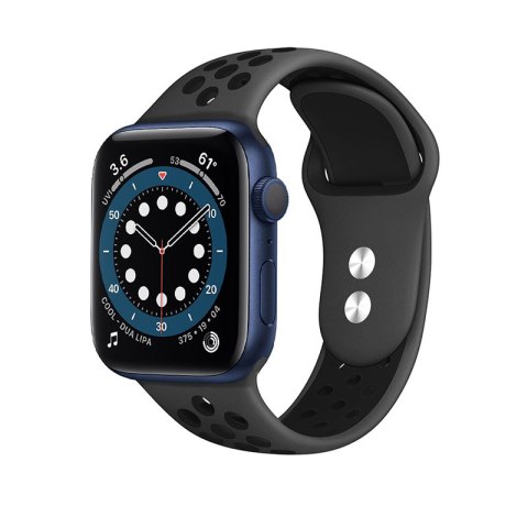 Crong Duo Sport - Pasek do Apple Watch 38/40/41/42 mm (szary/czarny)