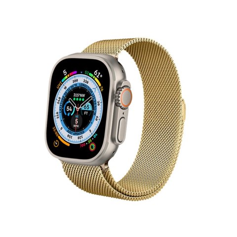 Crong Milano Steel - Pasek ze stali nierdzewnej do Apple Watch 38/40/41/42 mm (złoty)