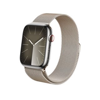 Crong Milano Steel - Pasek ze stali nierdzewnej do Apple Watch 44/45/46/49 mm (szampański)