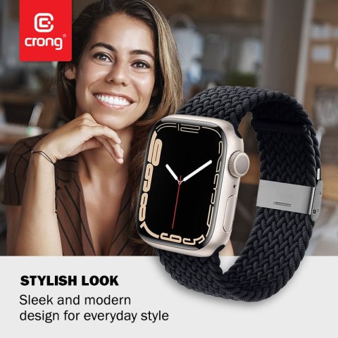 Crong Wave Band - Pleciony pasek do Apple Watch 38/40/41/42 mm (grafitowy) Crong Wave Band - Pleciony pasek do Apple Watch 38/40/41/42 mm (grafitowy)