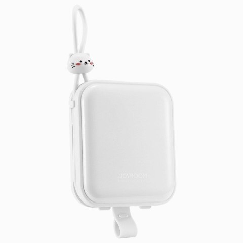 Powerbank Joyroom Cutie Series JR-L008 10000mAh 22.5W PD QC z kablami 1x USB-A 1x USB-C biały