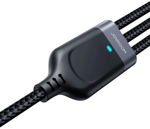 Kabel 3w1 USB-A / USB-C micro-USB Lightning Joyroom S-1T3018A18 120cm 2.4A w oplocie czarny JOYROOM