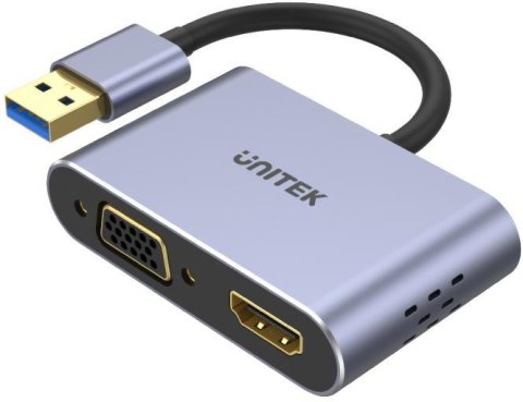 Adapter Unitek V1304A USB-A na HDMI i VGA, FullHD UNITEK