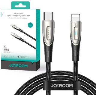 Kabel USB-C / Lightning Joyroom Star-Light Series SA27-CL3 120cm 30W w oplocie czarny JOYROOM