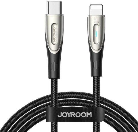 Kabel USB-C / Lightning Joyroom Star-Light Series SA27-CL3 120cm 30W w oplocie czarny JOYROOM