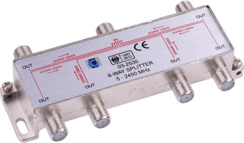 Rozgałęźnik Splitter 5-2450 MHz 6-drożny Cabletech CONOTECH Rozgałęźnik Splitter 5-2450 MHz 6-drożny Cabletech CONOTECH