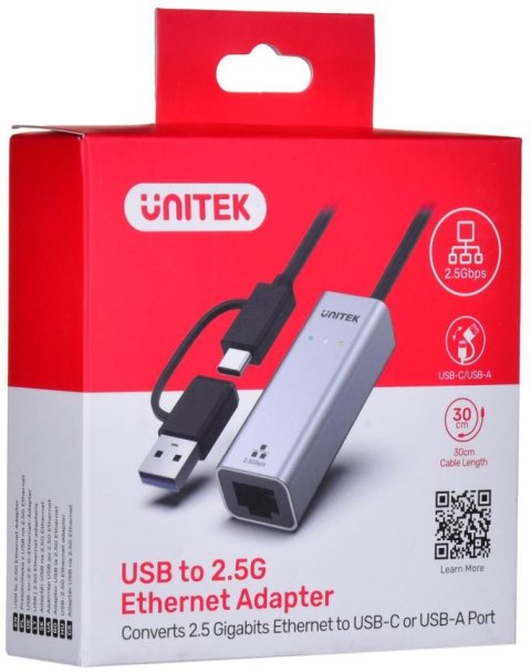 Adapter Unitek U1313C USB-A/C na RJ45 2.5G Ethernet UNITEK