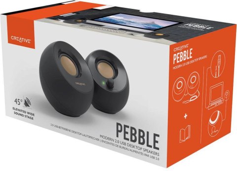 Głośniki komputerowe Creative Pebble 2.0 USB czarny CREATIVE