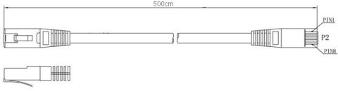 PATCHCORD KAT6 FTP 5M SZARY LANBERG