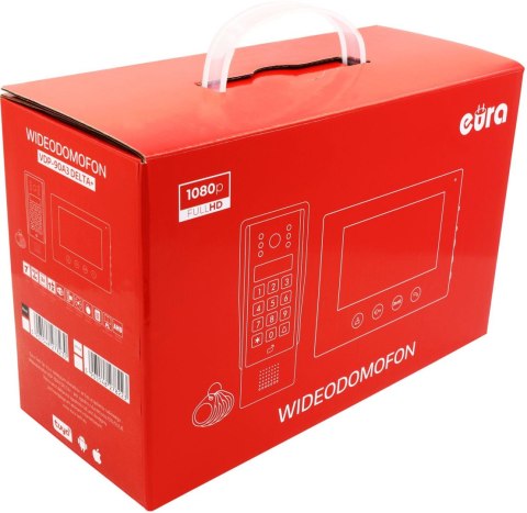 WIDEODOMOFON EURA VDP-90A3 DELTA + biały monitor TUYA EURA