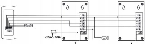 DOMOFON ''EURA'' ADP-51A3 ''DIFESA'' - 1-rodzinny, 2 unifony, interkom, biały EURA