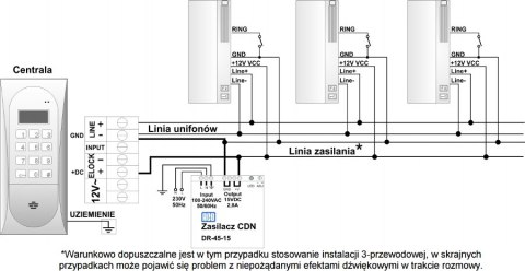 ACO INS-UP720MR UNIFON - hold, 2 przyciski, magnetyczne odkładanie słuchawki ACO