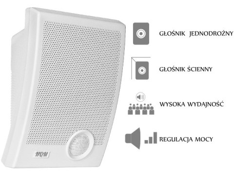 GŁOŚNIK ŚCIENNY HQM-N10165 10W 100V BIAŁY HQM