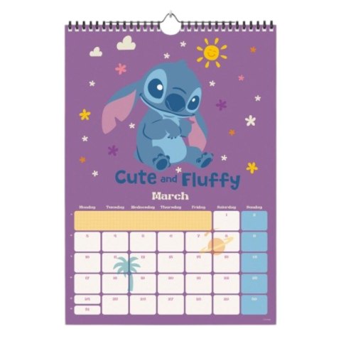 Disney Stitch - Kalendarz ścienny A3 2025 rok (30 x 42 cm)