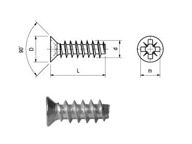 EUROWKRĘT STOŻKOWY OCYNKOWANY 6.3*13MM