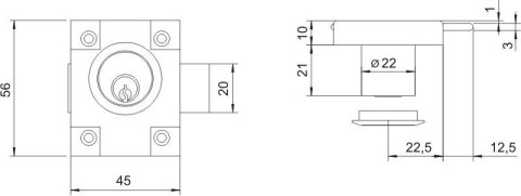 ZAMEK MEBLOWY ZMB-1 NIKLOWANY