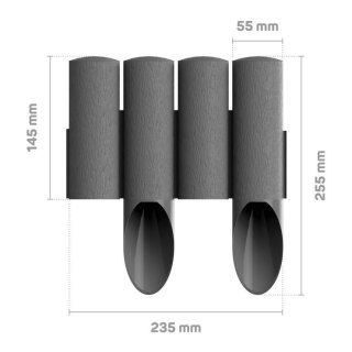 PALISADA OGRODOWA STANDARD14,5CM*2,3MB GRAFITOWA