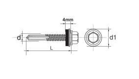 WKRĘT SAMOWIERTNY IMPAX Z EPDM #12MM RAL3011 5.5*32MM