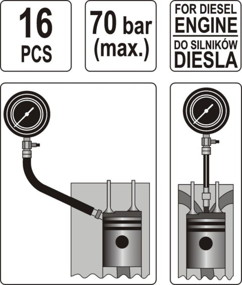 MIERNIK CIŚNIENIA SPRĘŻANIA DIESEL 16 CZĘŚCI