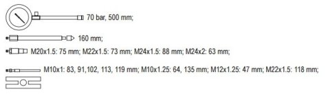 MIERNIK CIŚNIENIA SPRĘŻANIA DIESEL 16 CZĘŚCI