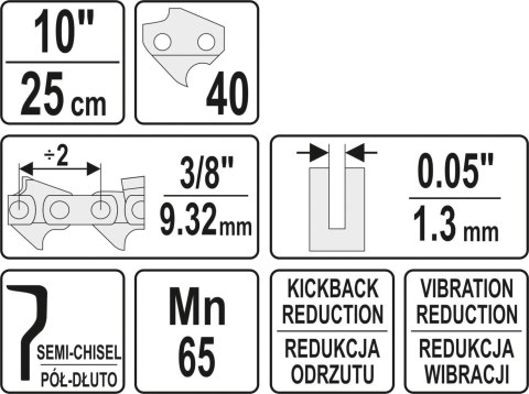 ŁAŃCUCH TNĄCY DO PILARKI 10'' 3.8'' ŁAŃCUCH TNĄCY DO PILARKI 10'' 3.8''