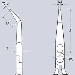 SZCZYPCE TNĄCE PÓŁOKRĄGŁE WYGIĘTE IZOLOWANE 160MM