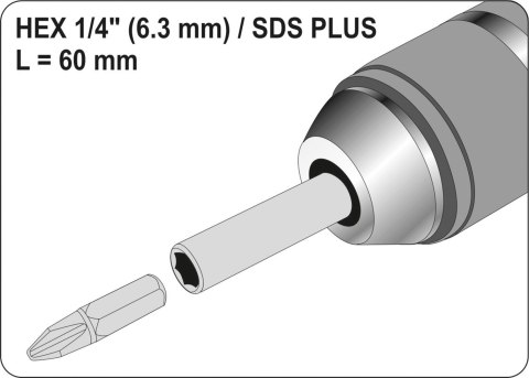 ADAPTER SDS PLUS DO BITÓW 1/4