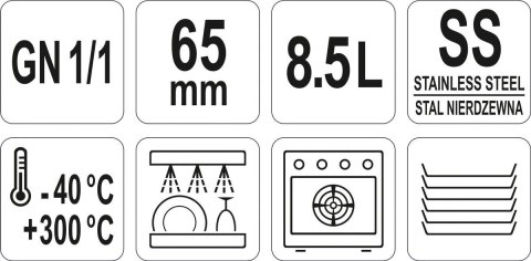 POJEMNIK GASTRONOMICZNY GN 1/1 65MM