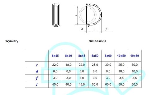 PRZETYCZKA DO RUR 8*60MM AN 72