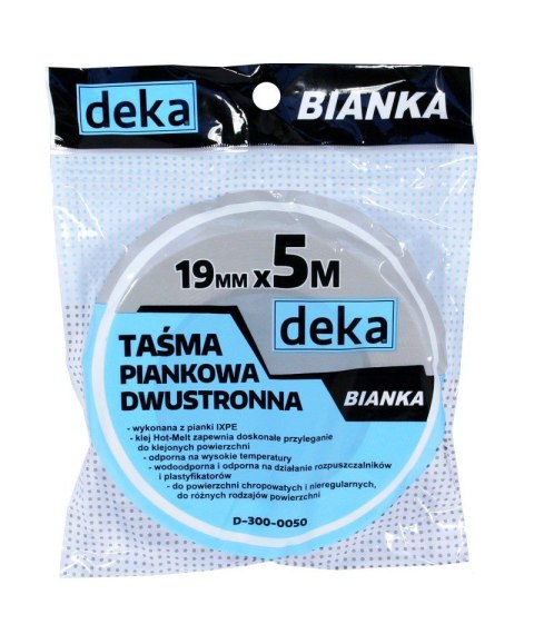 TAŚMA DWUSTRONNA PIANKOWA BIANKA 19MM*5M