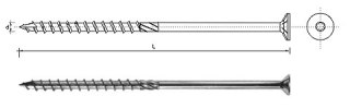 WKRĘT DO DREWNA Z ŁBEM STOŻKOWYM NA TORX 10*140MM T40