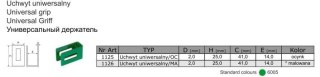 UCHWYT UNIWERSALNY MALOWANY 1126 ZIELONY