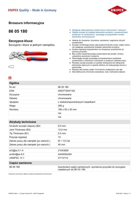 SZCZYPCE-KLUCZ 180MM