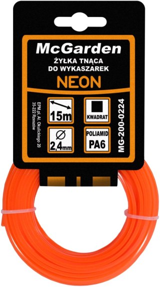 ŻYŁKA DO WYKASZARKI KWADRAT NEON 2,7MM 15M