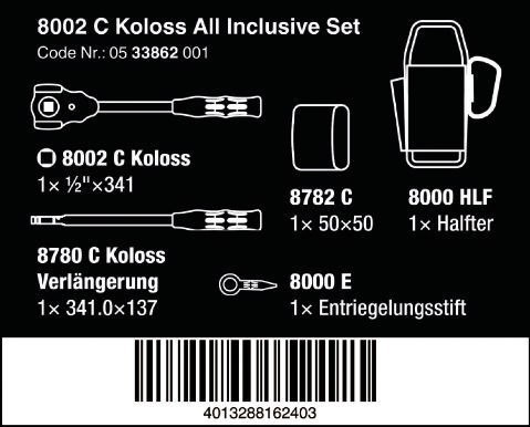 ZESTAW GRZECHOTKA KOLOSS ALL INCLUSIVE 1/2''